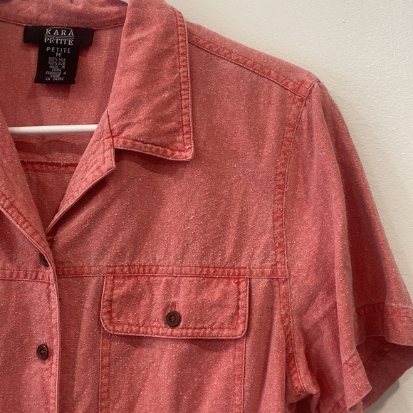 100% Silk Button Up Top - Picture 3 of 13